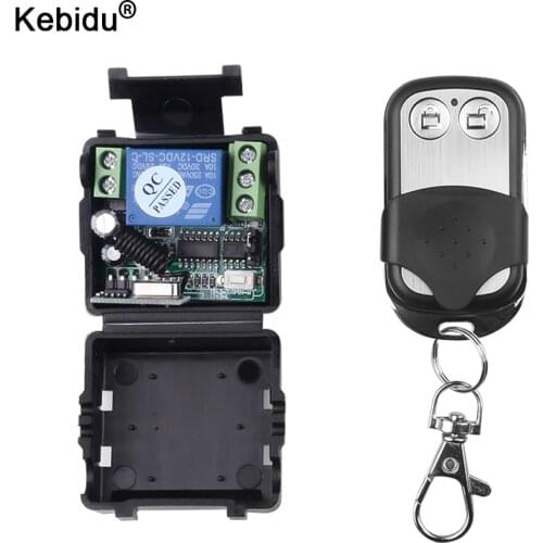 Kebidu Wireless Remote Control Switch DC 12V 10A 1CH relay Receiver Module and RF Transmitter 433 Mhz Remote Controls