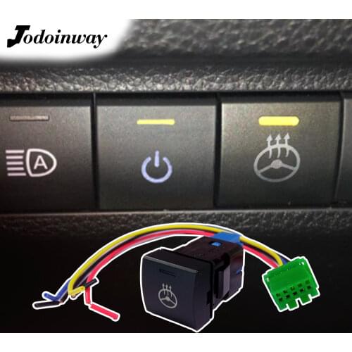 Car Steering Wheel Heating Switch LED Light Push Button With Wire Accessories For Toyota Camry 2018 For Avalon Rav4 2019 2020