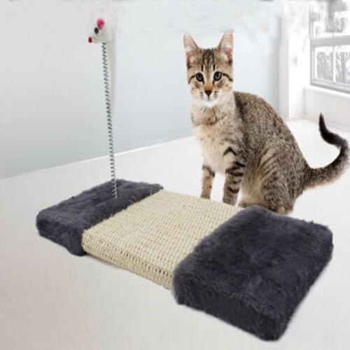 Mouse Sisal Spring Cat Scratch with Holding Pad Cat Grind Claws Catch Fun Toy Scratch Pillar Toys Pet Products Cat Toys