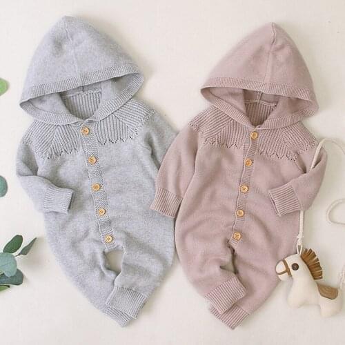 Baby Rompers Knitted Autumn Winter Infant Boys Girls Jumpsuits Outfits One Pieces Newborn Overall Long Sleeve 0-24Month Clothes