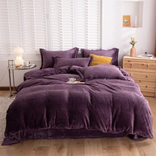 Euro Bedding Sets Luxury Duvet Cover Bed Sheet And Pillowcases Nordic Bed Cover 150 Flannel Velvet Queen King Size Bed Linens