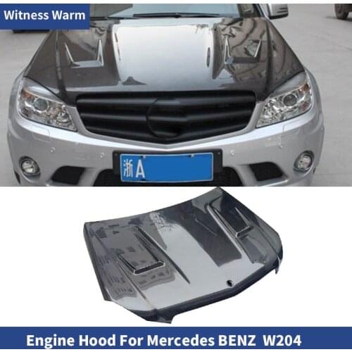 Carbon Fiber Hood Engine Cover Bonnet For Benz C-class W204 AMG C63 Car Auto Modification Accessories body kit 2012 2013 2014