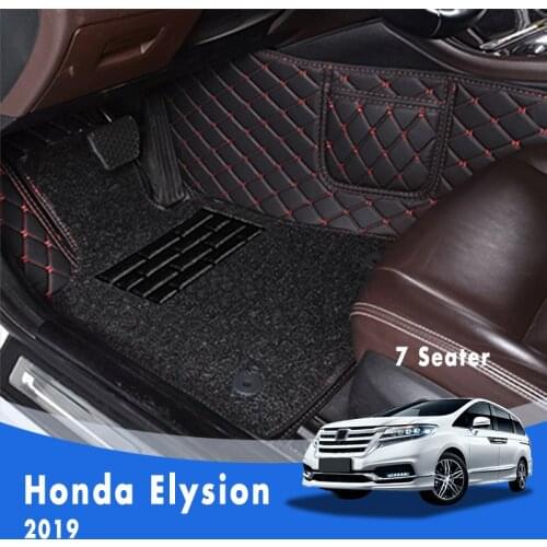 LHD Luxury Double layer Wire loop Carpets Car Floor Mats For Honda Elysion 2019 (7 Seats) Interior Styling Protect Accessories