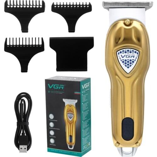 VGR Electric Hair Clipper USB Rechargeable Professional Hair Barber for Men Haircutter LED Display Digital with 3 Limit Combs