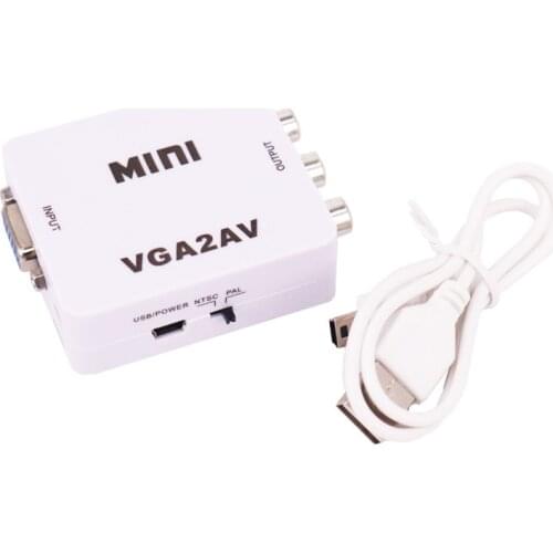 VGA to AV Mini Converter Scaler Adapter Support 1080P VGA2AV Converter PC to TV HD Computer to TV dropshipping