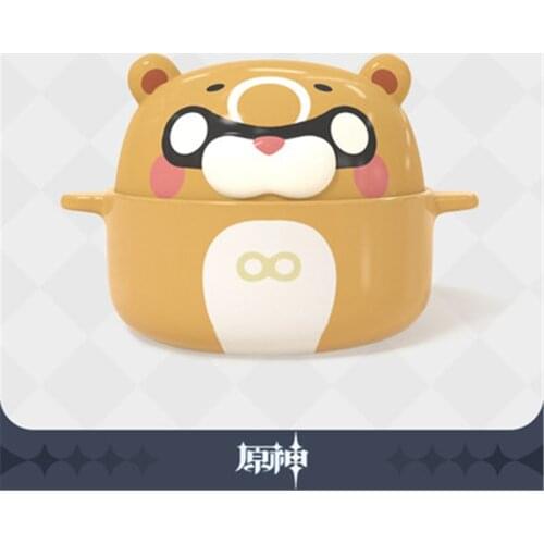 GUOBA Bear Bowl Game Genshin Impact Cosplay Prop Project Xiang Ling Pet Accessories Cartoon Ceramic Food Utensils Kids Gifts