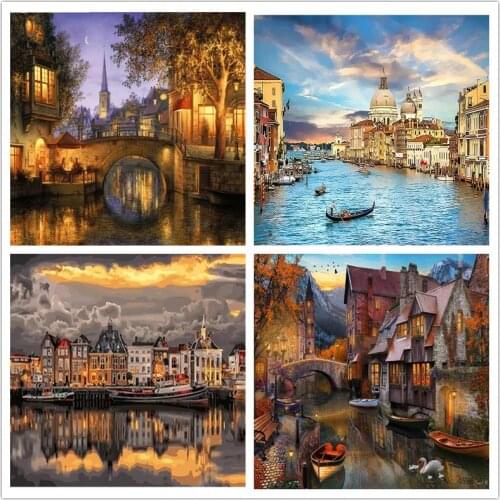 Frame DIY Oil Painting By Numbers For Adults scenery Pictures HandPainted DIY Framed On Canvas Unique Gift