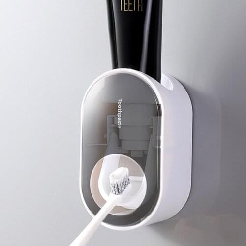 Automatic Toothpaste Dispenser Wall Mounted Stand Dust-proof Toothpaste Squeezer Nordic Style Automatic Toothbrush Holder