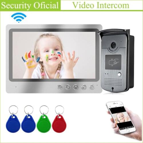 Night Vision Home Intercom Doorbell System RFID Keyfob Villa Video Intercom System APP WIFI Door Bell with Remote Unlock Control