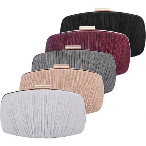 2021 New Women Evening Dinner Bag Female Pleated Banquet Handbag One Shoulder Messenger Bag