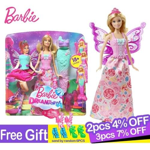 Original Barbie Fairytale Mermaid Dress Up Doll Girl Toys Gift Set Birthday Christmas Present Toys Gift For Children Boneca
