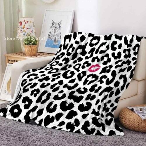 Leopard Happy Nappers Zebra Pattern Flannel Blanket Black White Stripe Fleece Blanket For Bedroom Nap Office Sofa Cover Decor