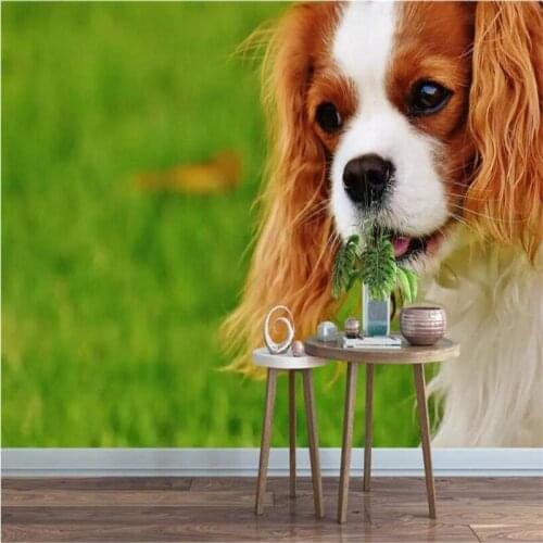 Custom photo wallpaper 3D cute white little dogs wallpaper mural pet shop sofa backdrop children room Wallpaper