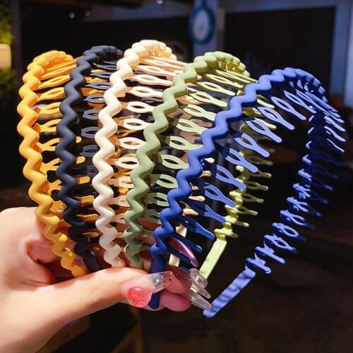 Simple Headdress Solid Color Resin Hair Comb Hairbands Non-slip Headband Hair Hoop Bezel With Teeth Hair Accessories For Women