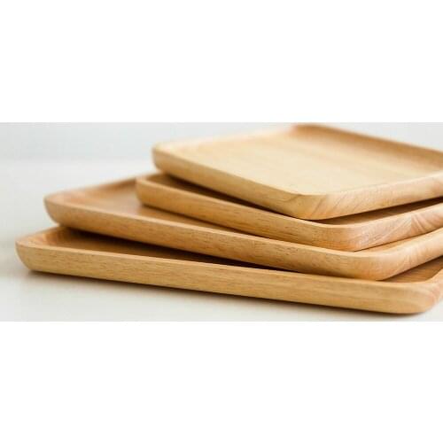 Solid Wood Rectangular Tray Bread Tray Fruit Tray