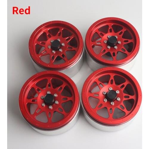 RCTOYFUN 4× 2.2" Inch Metal 8 Spokes Wheel Rims Simulation DIY Parts Counterweight For TRX-4 SCX10 1/10 RC Rock Cralwer Car Hub