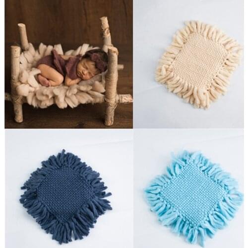 Newborn Photography Props Accessories Woven Blanket Studio Baby Photo Prop Backdrop Square Blanket 50*50cm Basket Stuffer Filler