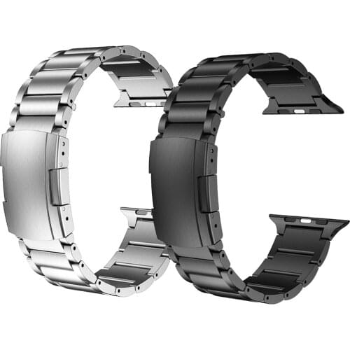 For Apple Watch Titanium + Metal Stainless Steel Strap Band Luxury Series 5 6 SE Link Bracelet For iWatch 44mm 42mm 40 Watchband