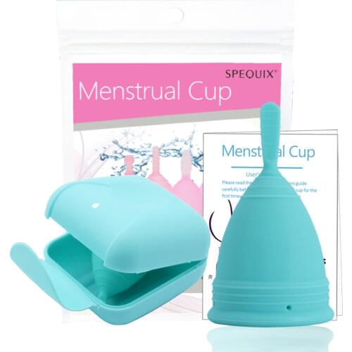 Timkdle Silicone Feminine Period Cup Reusable Copa Menstrual Cup,Travel Box Sterilizer Soft Medical Silicone Cup