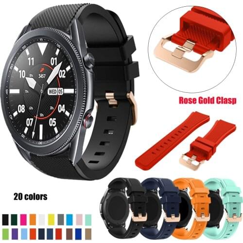 Samsung watch strap For galaxy watch3 41mm 45mm silicone wrist bracelet belt watchband 20mm 22mm for Samsung Gear S2 S3/Frontier