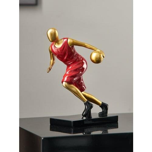 Nordic Character Sculpture Basketball Sport Figurines Home Decoration Accessories Modern Living Room Bedroom Desktop Resin Craft