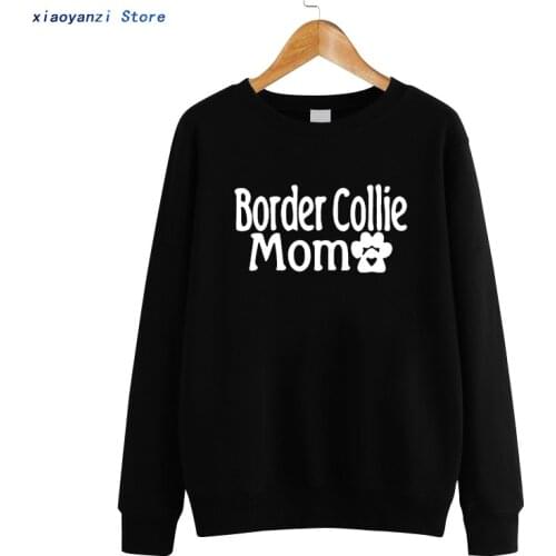 Drawing Border Collie Mom Dog Lover Paw Print Unisex Women Sweatshirts Many Colors Custom Gift for Her Jenuine Crafts Pullovers