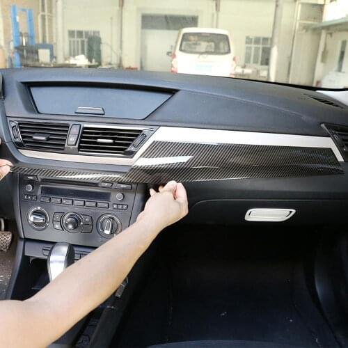 Carbon Fiber Style ABS 3D Sticker Center Console Decoration Panel Trim for X1 E84 2011-2015 LHD Vehicles Interior Accessories