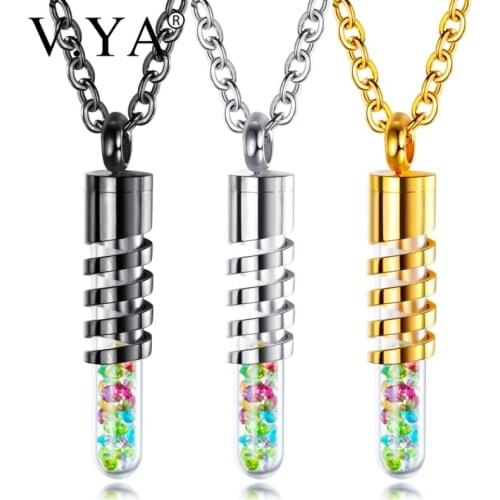 V.YA New Fashion Simple Bullet Spiral Bullet Pendant For Men Stainless Steel Engraved Name Necklace Unique Gift Dropshipping