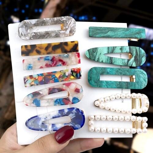 2/3/4/5Set Popular Acetate Pearl Hairpins Hair Ornament Hair Clips Fashionable Woman Styling Tools Barrettes Headwear