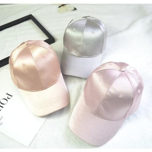Women Baseball Cap Hat Summer Hats Satin Baseball Cap Casual Hat