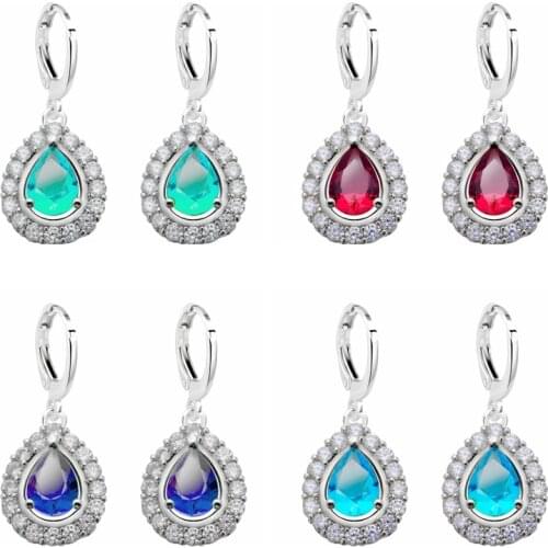 31 Styles Fashion Water Drop Wedding Jewelry Classic Simple AAA CZ Earrings Wholesale