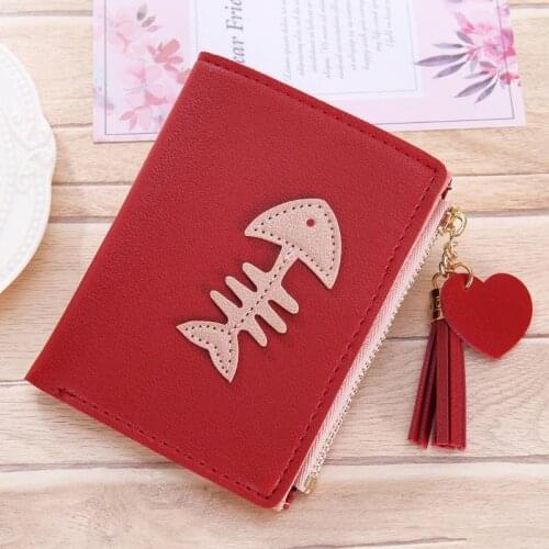 Tassels Lady Purses Women Wallets Short Girls Coin Purse Mini Bag Woman Wallet Cards ID Holder Female Fish Moneybag Clips Pocket