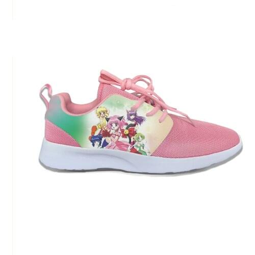 Japanese Anime Manga Cartoon Tokyo Mew Mew Cute Sport Running Shoes Casual Breathable Lightweight 3D Print Female Women Sneakers