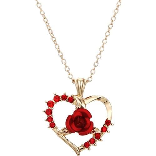 Women Necklace Jewelry Heart-shaped Romantic Pendant Necklace Gift Choker