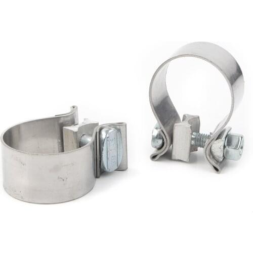 1.75" Motorcycle 1-1/4" Exhaust Clamp For Harley Davidson 31.8mm Universal Stainless Steel 2Pcs