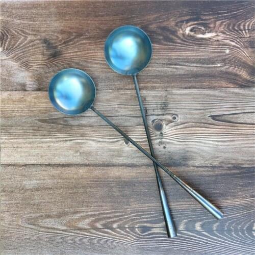 1PCS The one and only Hand forged iron spoon cooking spoon long handle cook spoon household iron spoon cooking Kitchen Utensil