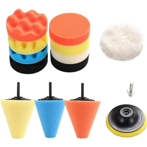 14Pcs Car Polishing Pad Set Polishing Buffer Waxing Buffing Pad Set Kit Car Polishing Sponge 3/4 Inch Wheel Kit For Polishe