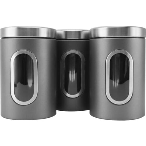 MLGB 3Pcs Kitchen Canisters Kitchen Accessories for Food with Airtight Lid and Transparent Window Storage Jar for Coffee