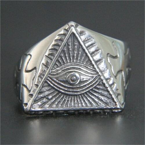 3pcs/lot Newest Triangle Cool Eye Ring 316L Stainless Steel Jewelry Band Party Cross Ring
