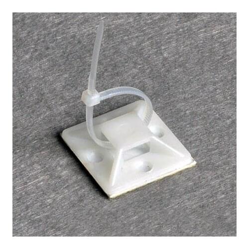 30pcs/pack) 28x28mm Adhesive Cable Tie Mount / Cable Fixed Seat + Nylon cable tie + adhesive tape