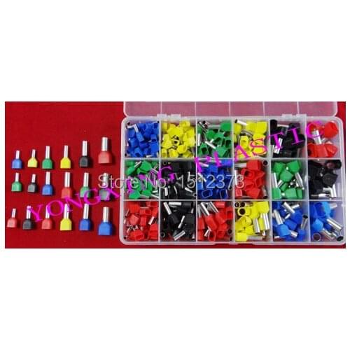 349 PCS/Box twin cord end terminal cable connector splice insulated terminal block kit wire cable ferrules