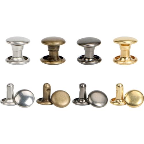 500sets Leather Rivets Mushroom Round Double Cap Rivet Tubular Metal Studs for DIY Leather Craft Purses Belt Garment Rivets