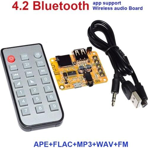 DIY HIFI Bluetooth 4.2 Audio Receiver Box APE FLAC MP3 WAV Decoding Board Radio Phone APP Support TF USB Audio Receiver Module
