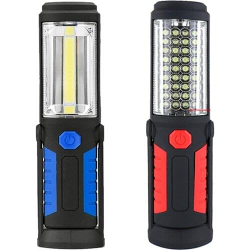 COB Portable Work Light Adjustable LED USB Rechargeable Working Lamp With Magnet And Hook