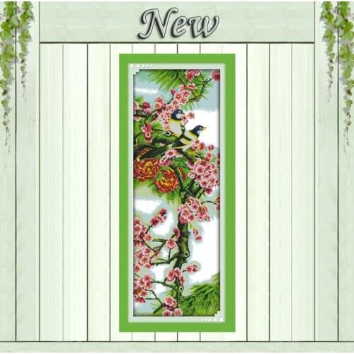 Plum blossom scenery flower Painting 11CT Counted printed on canvas DMC 14CT chinese Cross Stitch kits embroidery needlework Set