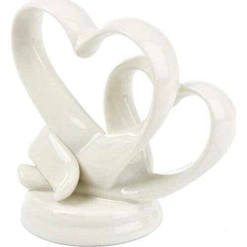 Elegant Wedding Cake Topper Unique Bride Groom Anniversary Birthday Hearts Cake Top Decoration Figurine Wedding Keepsake