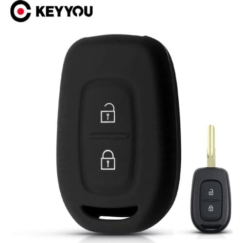 KEYYOU Silicone Car Key Case 2 Button For Renault Scenic Master Megane Duster Logan Clio Captur Laguna Remote Fob Cover