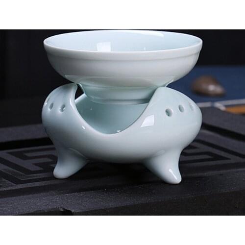 Chinese Teaset Porcelain Tea Strainer Mesh Infuser Celadon Ceramic Loose Tea Leaf Spice Filter Drinkware Kitchen Accessories