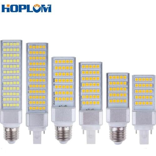 AC220 110V E27 G24 LED5W 7W 9W 11W 13W Corn Bulb Lamp Light SMD 5050 Spotlight 180 Degree Warm Cool White Horizontal Plug Light