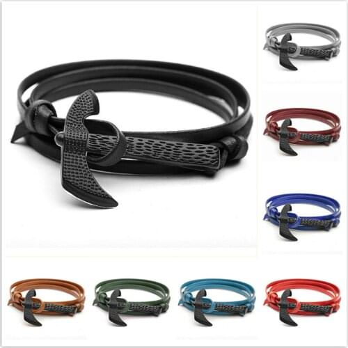 Hot Sale Fashion Axe Head Anchor Hologram Bracelets Men Survival Rope Chain Paracord Bracelet Male Wrap Metal Sport Hooks